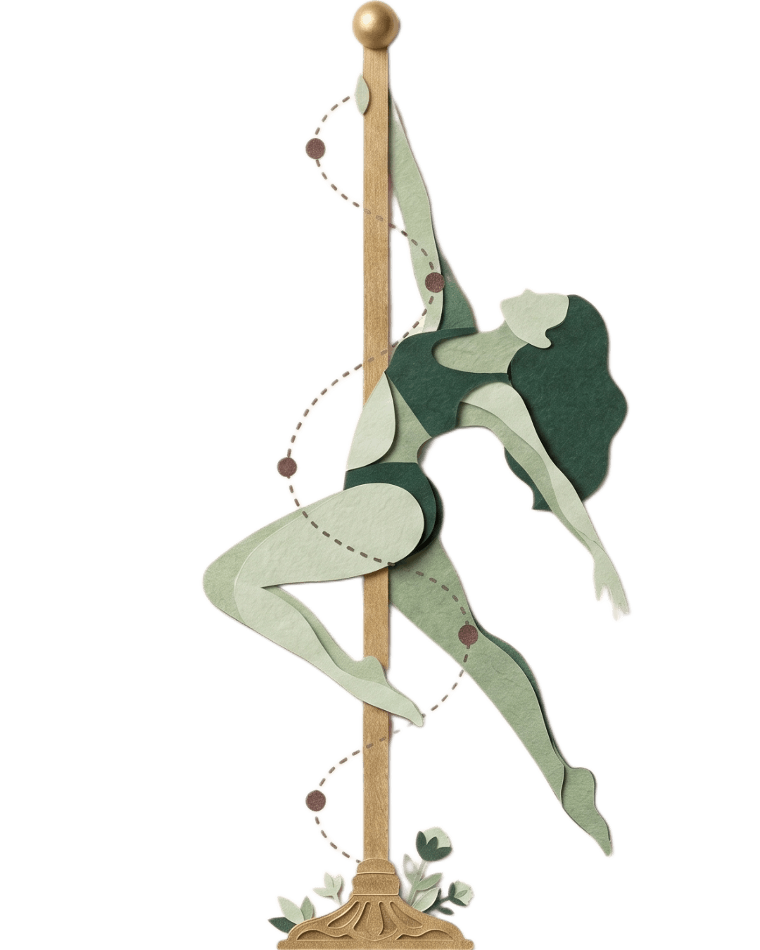 Illustration af poledanser, Pole Peak København